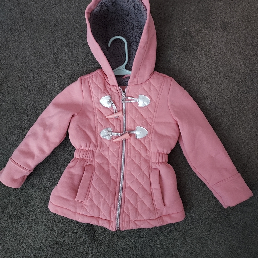 Limited Too Pink Warm Sherpa lined Girls zip up jacket toddler 4 Cold Weather - Picture 6 of 7